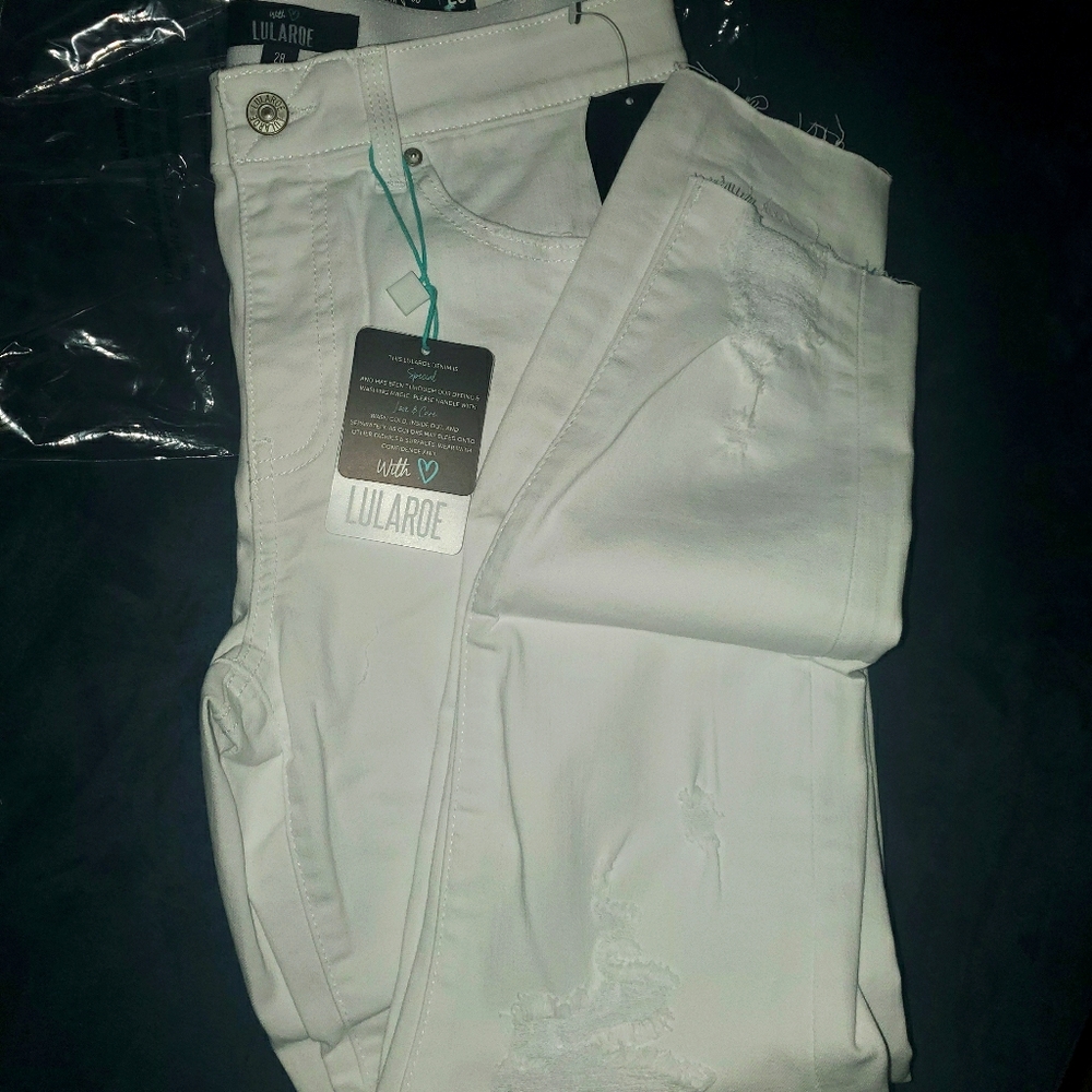 LULA ROE WHITE DENIM